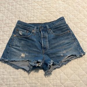 Levi’s 501 High Waist Denim Shorts